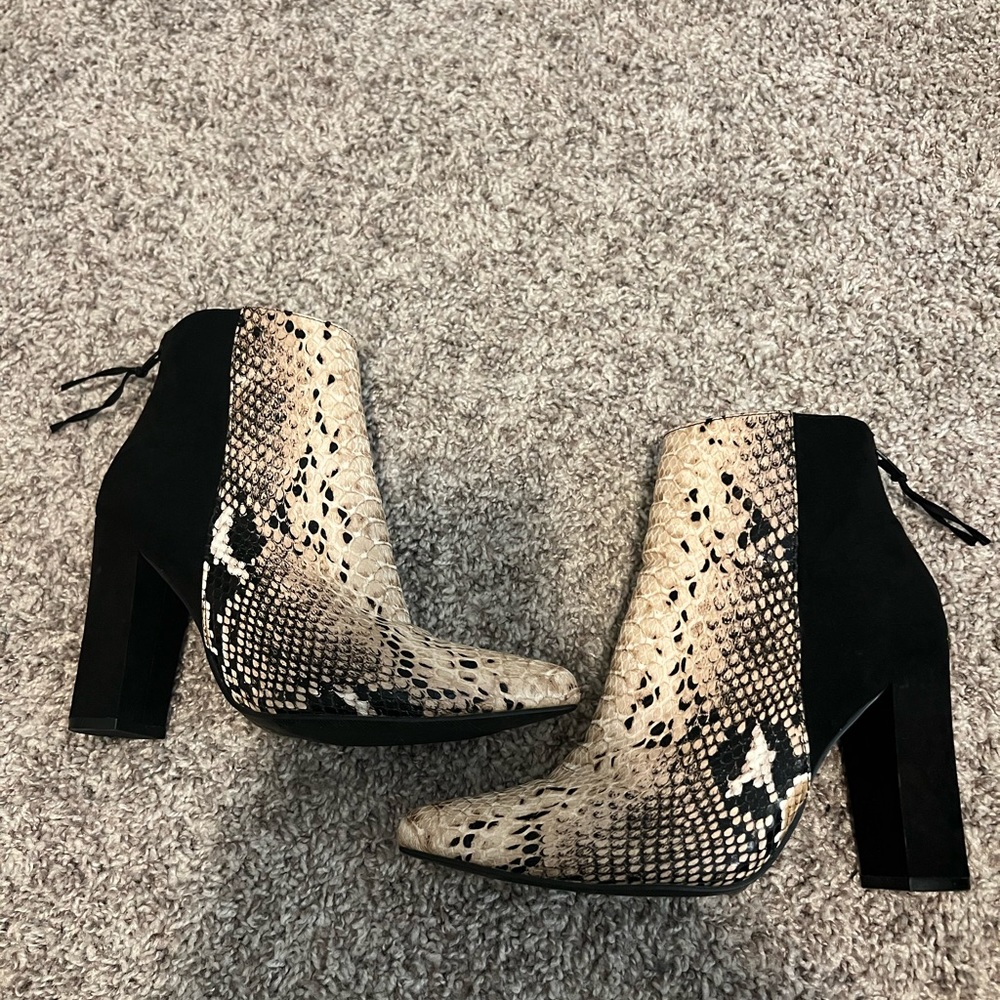 St. Stana Snake Print & Black Boot